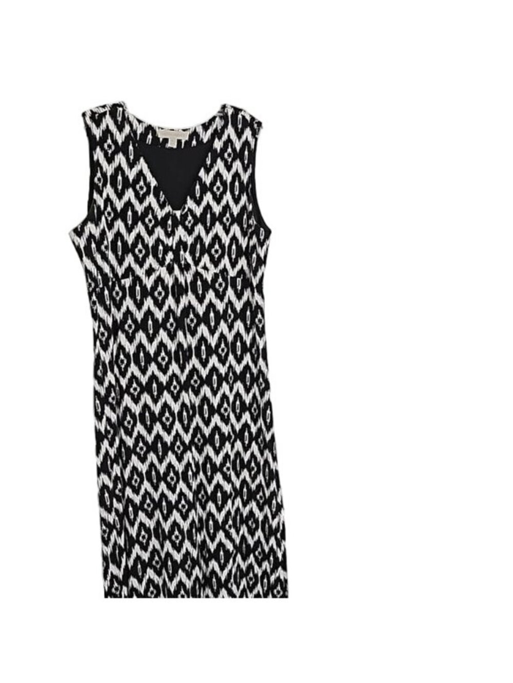 LAURA ASHLEY MAXI BLACK AND IVORY SLEEVELESS PRINT DRESS XL